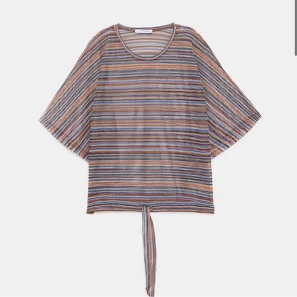 Zara Trafaluc Mesh Striped Top - Picture 2 of 4